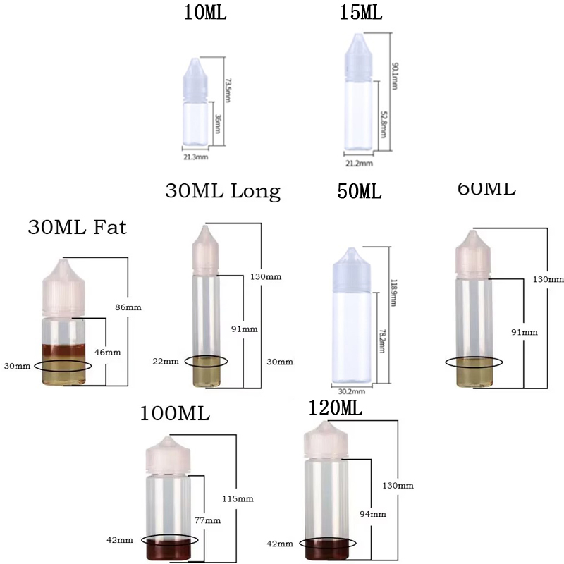 5Pcs 10/15/30/50/60/100/120ml  - Juice Bottle Dropper 리뷰 및 가격